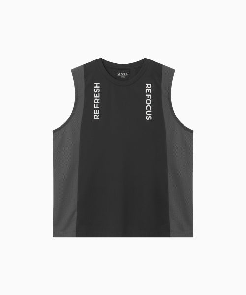 REFOCUS MESH SLEEVELESS TOP - 6 COLORS CHARCOAL