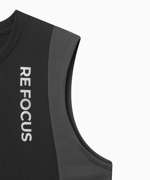 REFOCUS MESH SLEEVELESS TOP - 6 COLORS CHARCOAL