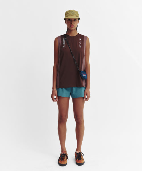 REFOCUS MESH SLEEVELESS TOP - 6 COLORS BROWN