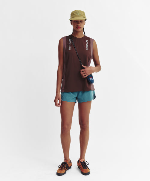 REFOCUS MESH SLEEVELESS TOP - 6 COLORS BROWN