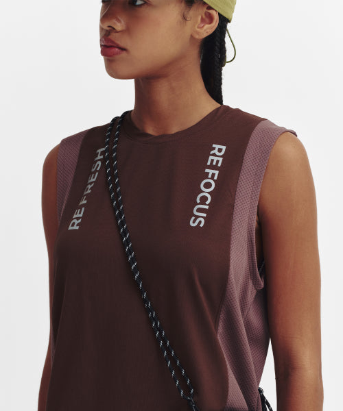 REFOCUS MESH SLEEVELESS TOP - 6 COLORS BROWN