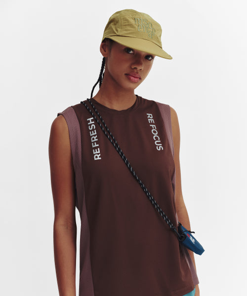 REFOCUS MESH SLEEVELESS TOP - 6 COLORS BROWN