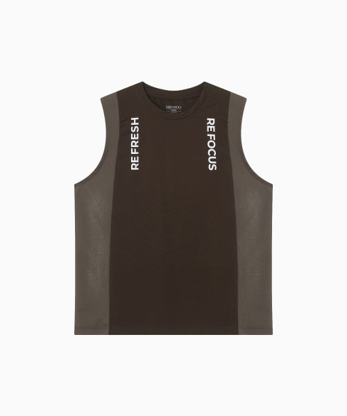 REFOCUS MESH SLEEVELESS TOP - 6 COLORS BROWN