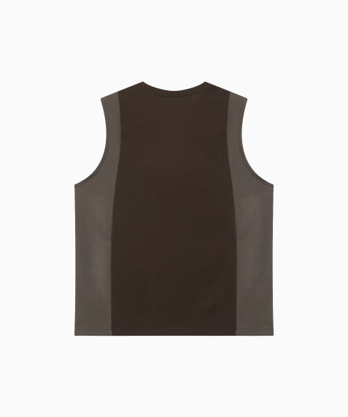 REFOCUS MESH SLEEVELESS TOP - 6 COLORS BROWN