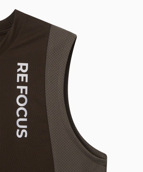 REFOCUS MESH SLEEVELESS TOP - 6 COLORS BROWN