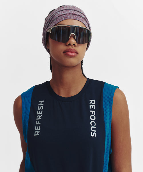 REFOCUS MESH SLEEVELESS TOP - 6 COLORS NAVY