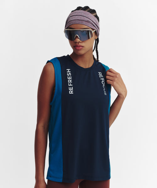 REFOCUS MESH SLEEVELESS TOP - 6 COLORS NAVY