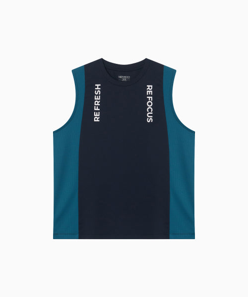 REFOCUS MESH SLEEVELESS TOP - 6 COLORS NAVY