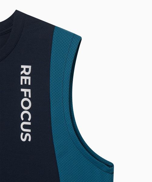 REFOCUS MESH SLEEVELESS TOP - 6 COLORS NAVY