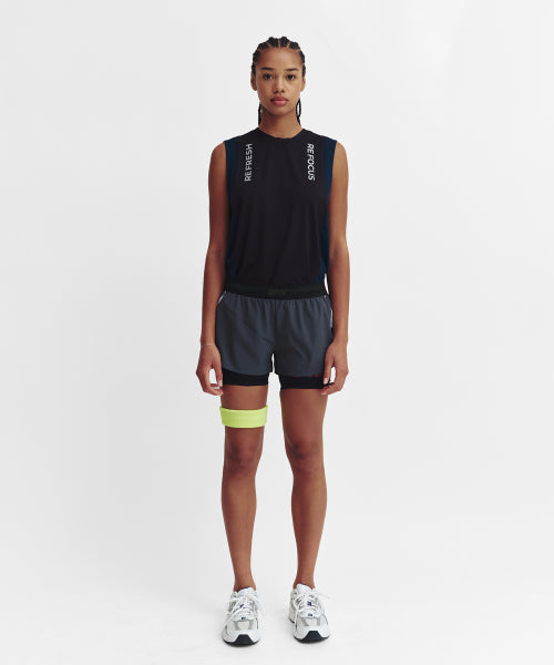 REFOCUS MESH SLEEVELESS TOP - 6 COLORS BLACK