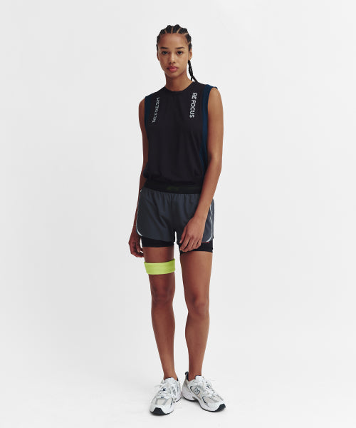 REFOCUS MESH SLEEVELESS TOP - 6 COLORS BLACK