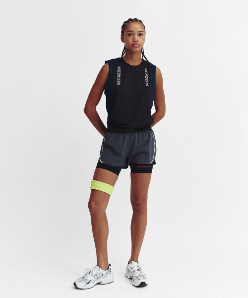 REFOCUS MESH SLEEVELESS TOP - 6 COLORS BLACK