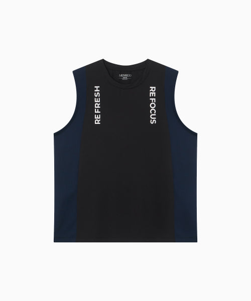 REFOCUS MESH SLEEVELESS TOP - 6 COLORS BLACK