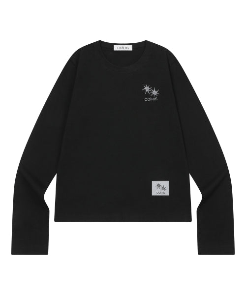 GRAPHIC LONG SLEEVE TEE - 4 COLORS BLACK