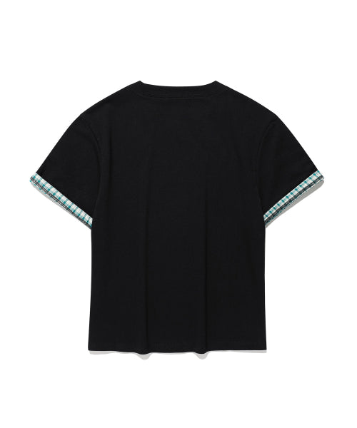 KIMS SLEEVE ROLL UP T-SHIRT - 3 COLORS BLACK