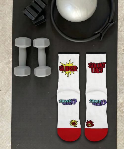 CUSHIONING GYM CREW SOCKS - SUPER SQUAT AS SHOWN
