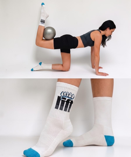 CUSHIONING GYM CREW SOCKS - LET'S LIFT AS SHOWN