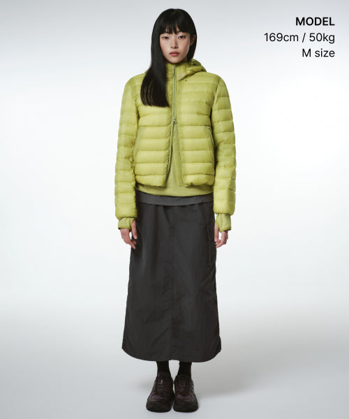 WOMENS SHEER HOODED LIGHT DOWN JACKET #韓韶禧同款! - 8 COLORS YELLOW