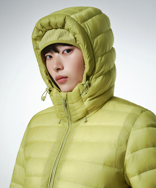 WOMENS SHEER HOODED LIGHT DOWN JACKET #韓韶禧同款! - 8 COLORS YELLOW