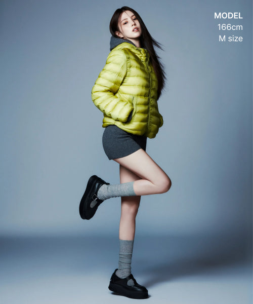 WOMENS SHEER HOODED LIGHT DOWN JACKET #韓韶禧同款! - 8 COLORS YELLOW