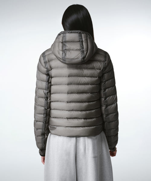 WOMENS SHEER HOODED LIGHT DOWN JACKET #韓韶禧同款! - 8 COLORS GREY