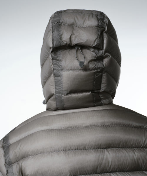 WOMENS SHEER HOODED LIGHT DOWN JACKET #韓韶禧同款! - 8 COLORS GREY