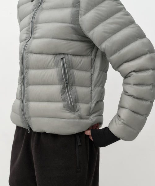WOMENS SHEER HOODED LIGHT DOWN JACKET #韓韶禧同款! - 8 COLORS LIGHT GREY