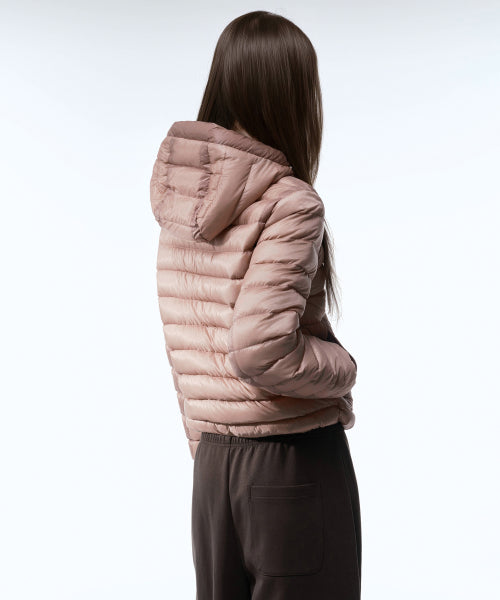WOMENS SHEER HOODED LIGHT DOWN JACKET #韓韶禧同款! - 8 COLORS PINK