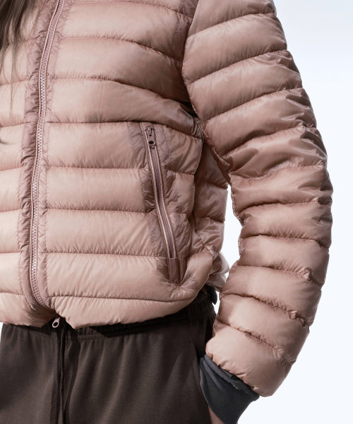 WOMENS SHEER HOODED LIGHT DOWN JACKET #韓韶禧同款! - 8 COLORS PINK