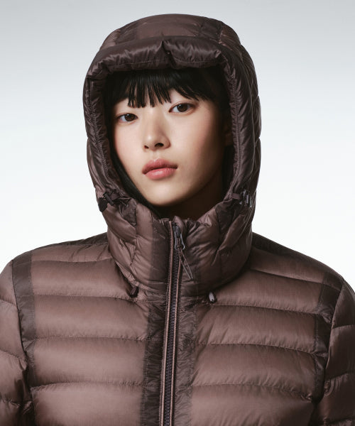 WOMENS SHEER HOODED LIGHT DOWN JACKET #韓韶禧同款! - 8 COLORS RED