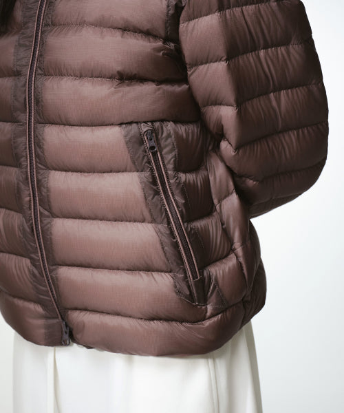 WOMENS SHEER HOODED LIGHT DOWN JACKET #韓韶禧同款! - 8 COLORS RED