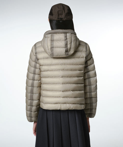 WOMENS SHEER HOODED LIGHT DOWN JACKET #韓韶禧同款! - 8 COLORS BEIGE