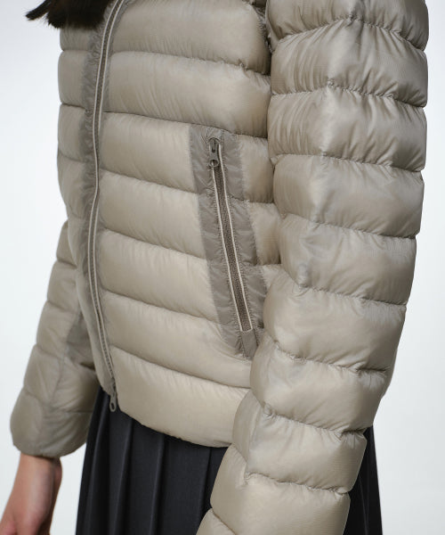 WOMENS SHEER HOODED LIGHT DOWN JACKET #韓韶禧同款! - 8 COLORS BEIGE