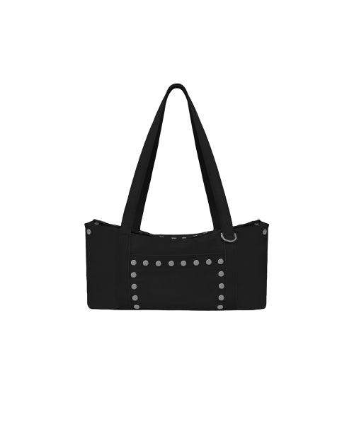 FLAT STUD SHOULDER BAG - 5 COLORS BLACK