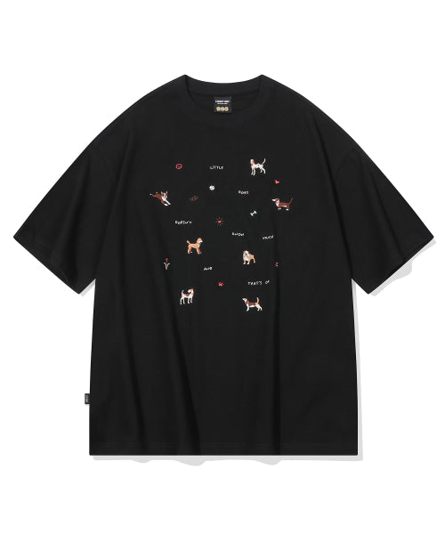 PUPPY STITCH SHORT SLEEVE TEE - 2 COLORS BLACK
