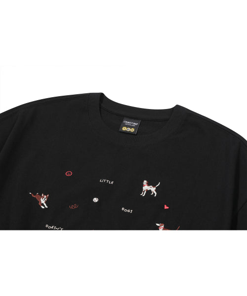 PUPPY STITCH SHORT SLEEVE TEE - 2 COLORS BLACK