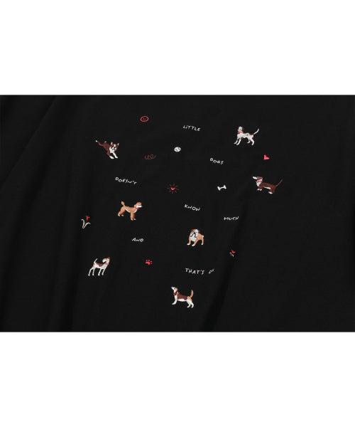 PUPPY STITCH SHORT SLEEVE TEE - 2 COLORS BLACK