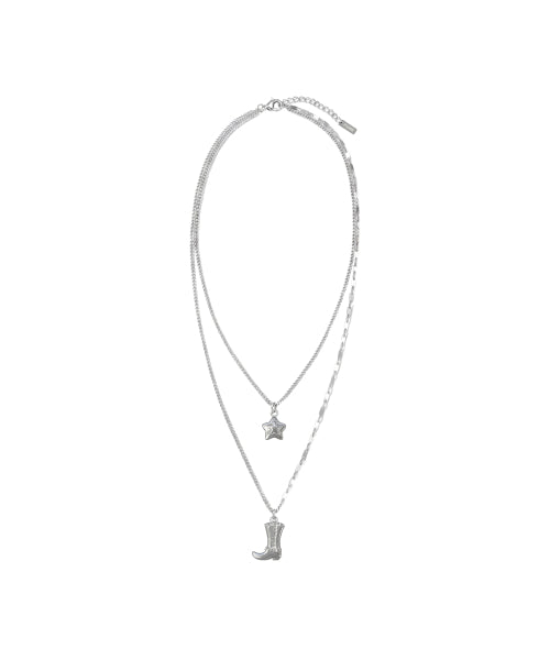 WESTERN STAR LAYERED NECKLACE SILVER