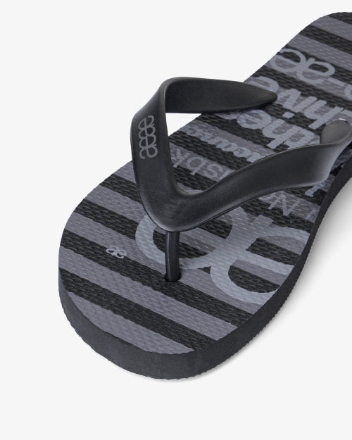 WEB LOGO STRIPE FLIP FLOP - 4 COLORS BLACK