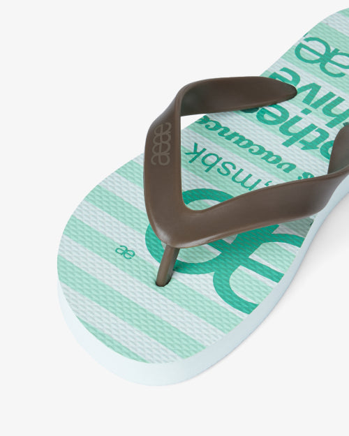 WEB LOGO STRIPE FLIP FLOP - 4 COLORS MINT