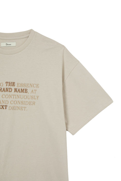 DEINET LETTERING T SHIRTS - 5 COLORS BEIGE