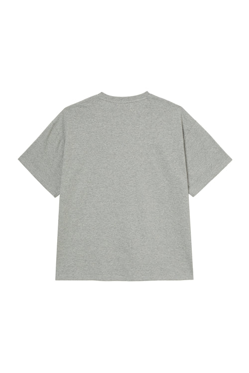 DEINET LETTERING T SHIRTS - 5 COLORS MELANGE GREY
