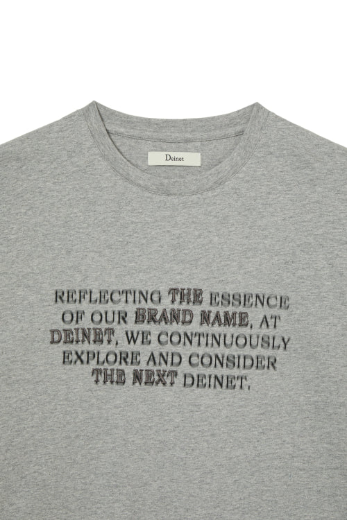 DEINET LETTERING T SHIRTS - 5 COLORS MELANGE GREY