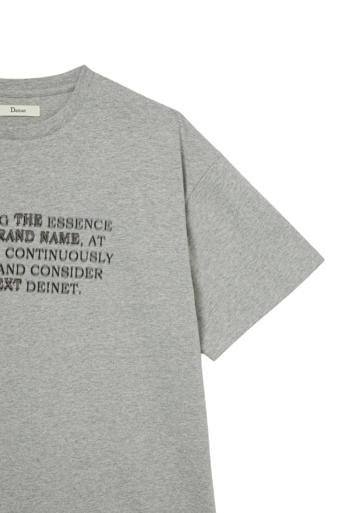 DEINET LETTERING T SHIRTS - 5 COLORS MELANGE GREY