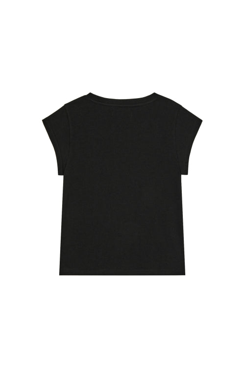 BRUSHED STITCH POINT PETIT T SHIRT - 3 COLORS BLACK