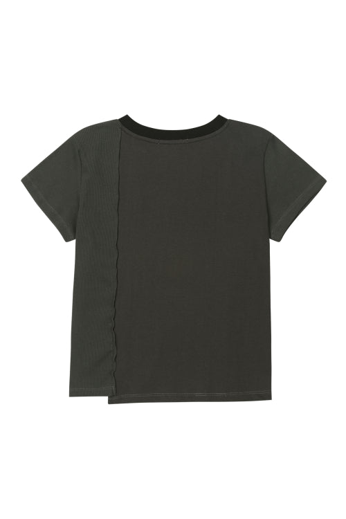 CONTRAST T SHIRT - 3 COLORS CHARCOAL