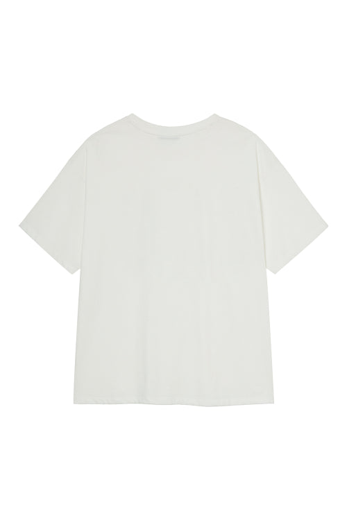 D LETTERING GRAPHIC OVERSIZED T SHIRT - 5 COLORS WHITE