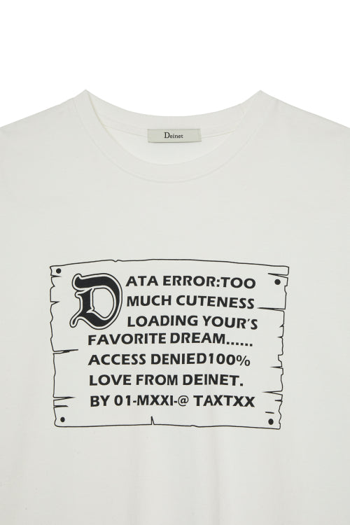 D LETTERING GRAPHIC OVERSIZED T SHIRT - 5 COLORS WHITE