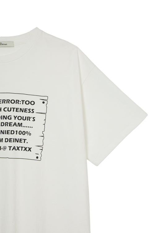 D LETTERING GRAPHIC OVERSIZED T SHIRT - 5 COLORS WHITE
