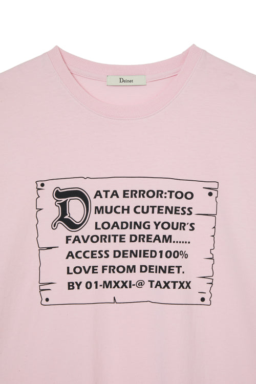 D LETTERING GRAPHIC OVERSIZED T SHIRT - 5 COLORS PINK